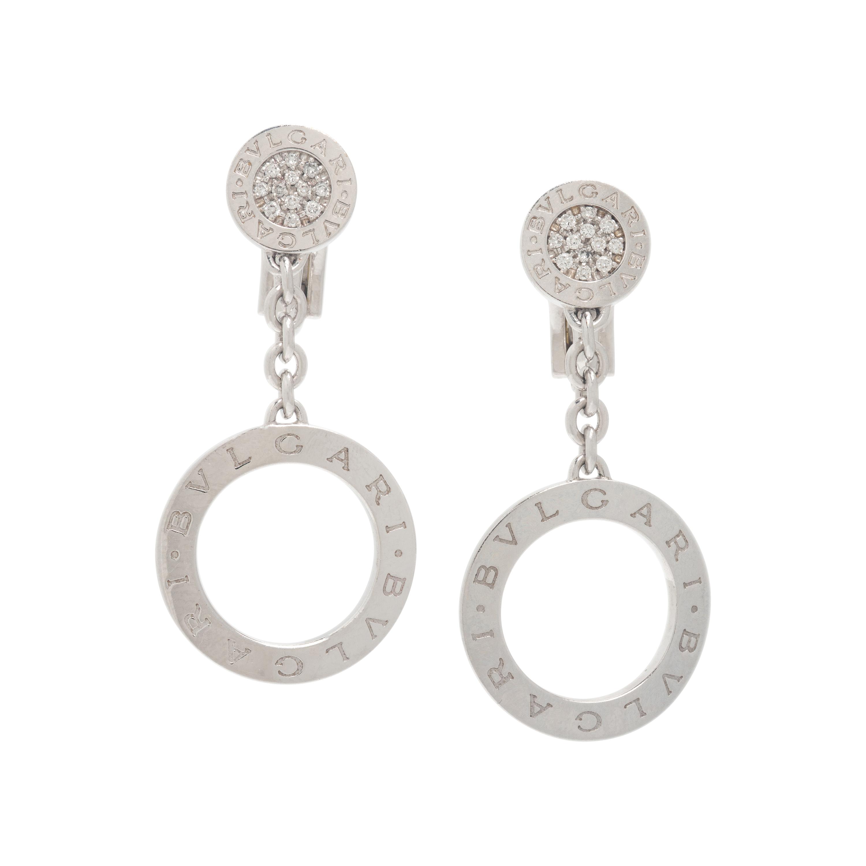 Bulgari, 'Bulgari Bulgari' White Gold and Diamond Earrings