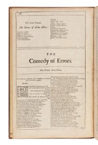 SHAKESPEARE, William (1564-1616). A group of 6 plays [extracted from: THE FOURTH FOLIO. London: H. Herringman, E. Brewster, and R. Bentley, 1685].