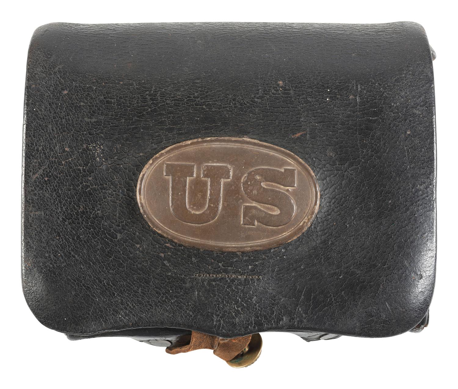 [CIVIL WAR]. Model 1861 cartridge box by Gaylord, Chicopee, MA.