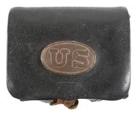 [CIVIL WAR]. Model 1861 cartridge box by Gaylord, Chicopee, MA.