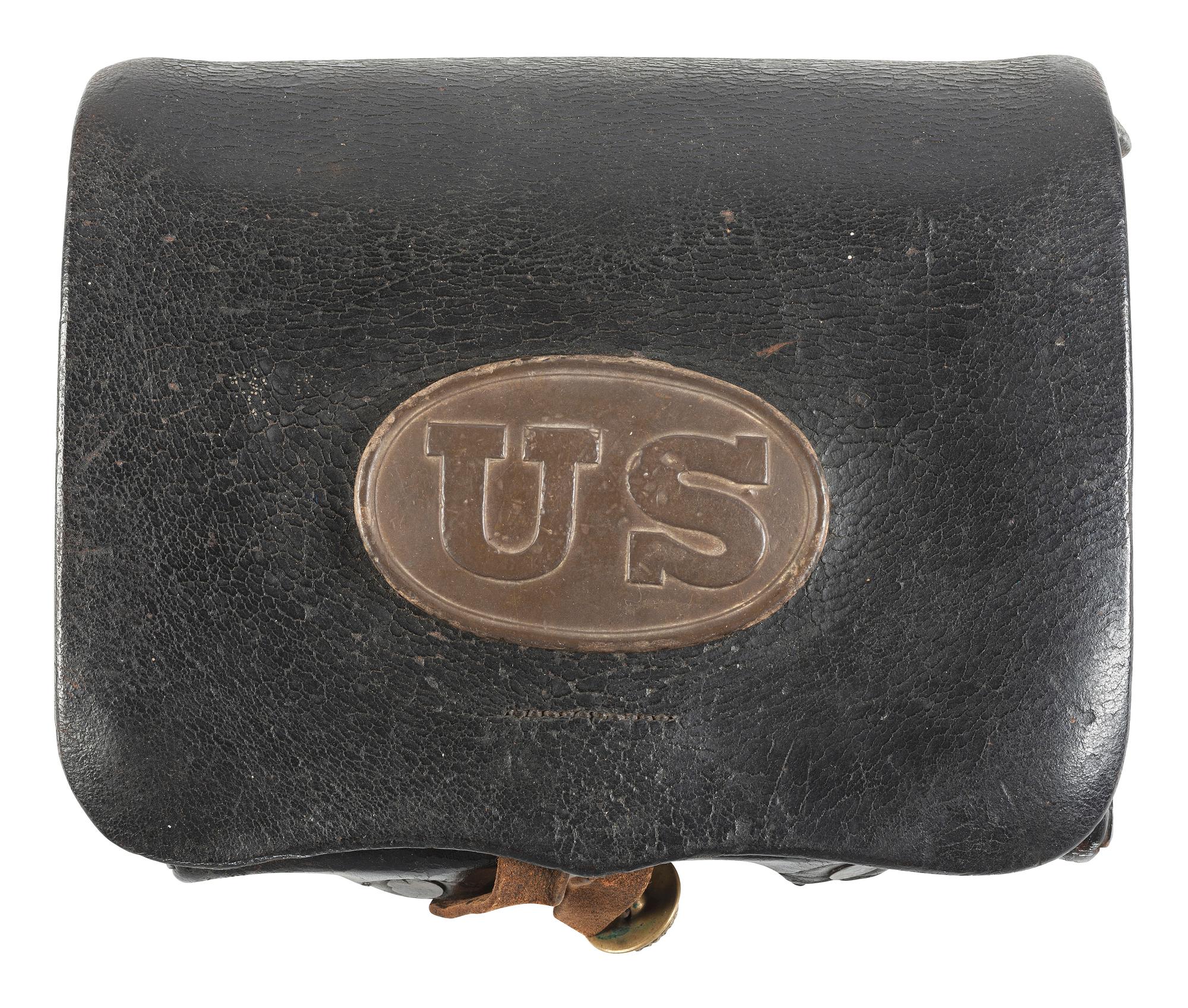 [CIVIL WAR]. Model 1861 cartridge box by Gaylord, Chicopee, MA.