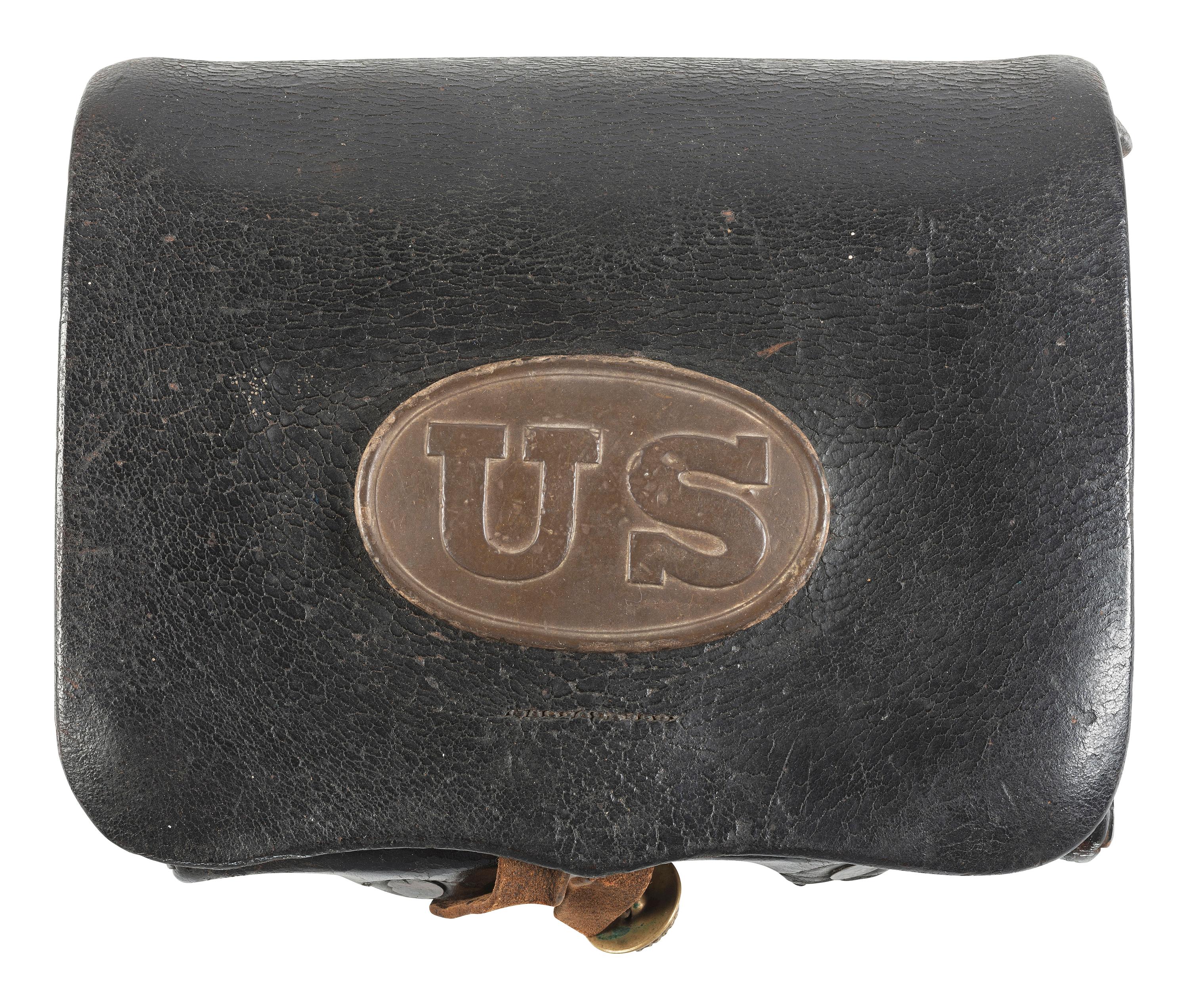 [CIVIL WAR]. Model 1861 cartridge box by Gaylord, Chicopee, MA.