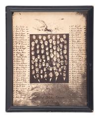 [CIVIL WAR]. [BRADY, Mathew (1822-1896), photographer, after]. Composite image showing members of the US Senate in 1859 with accompanying key identifying the subjects.