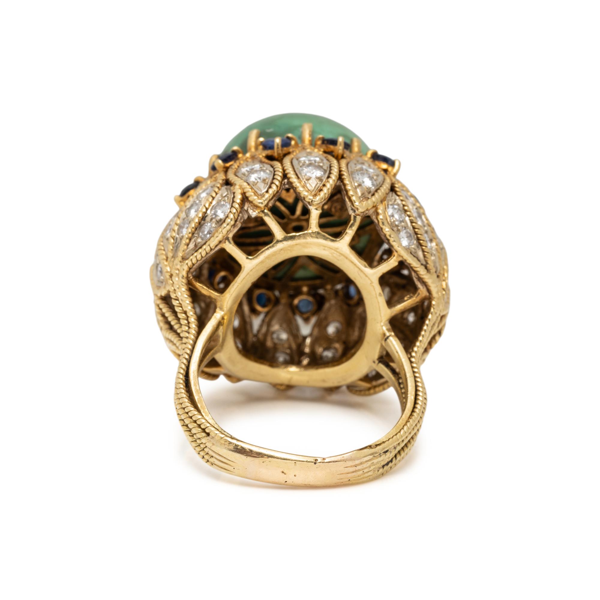 TURQUOISE, SAPPHIRE, AND DIAMOND RING