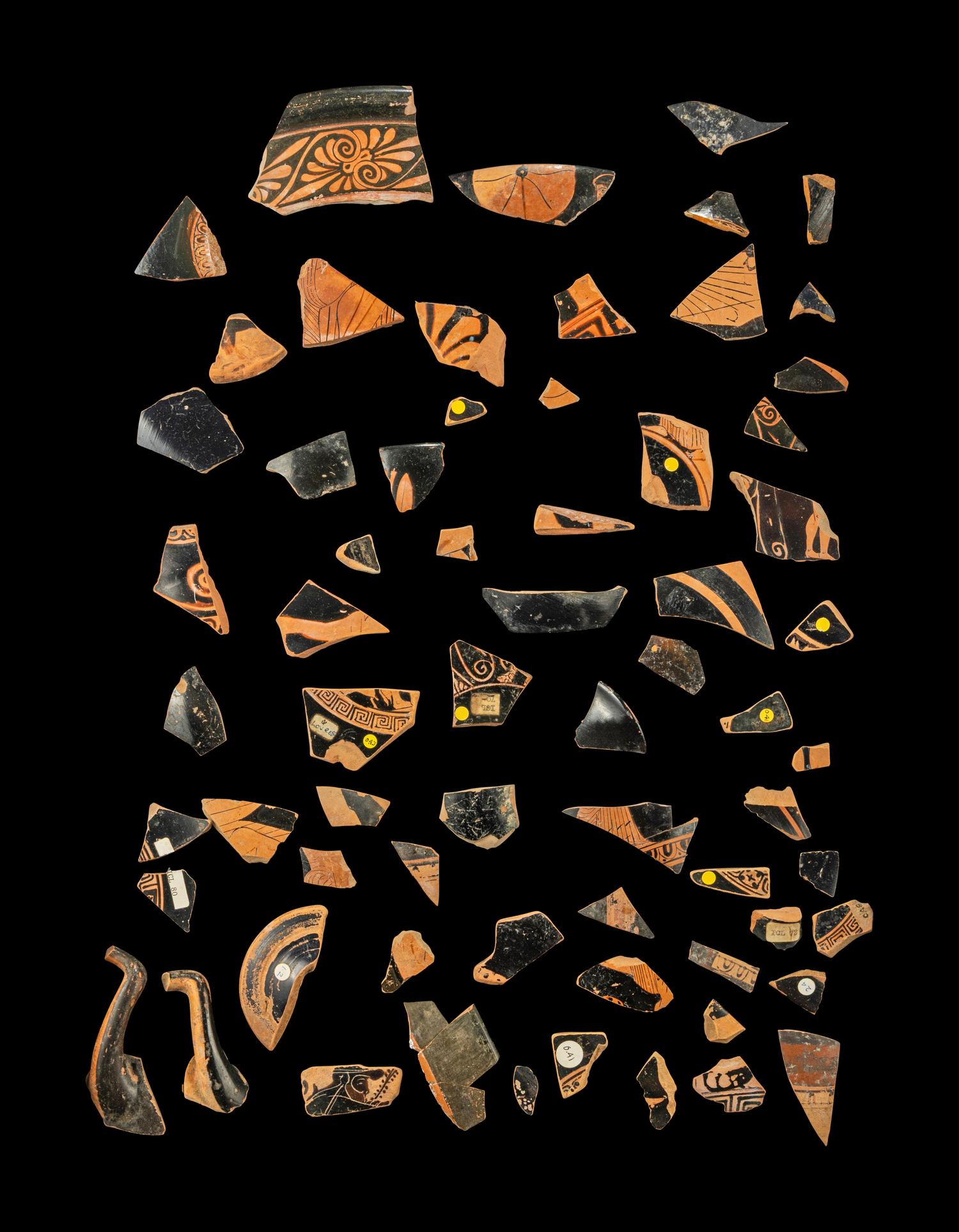 66 Attic Red-Figured Vase Fragments