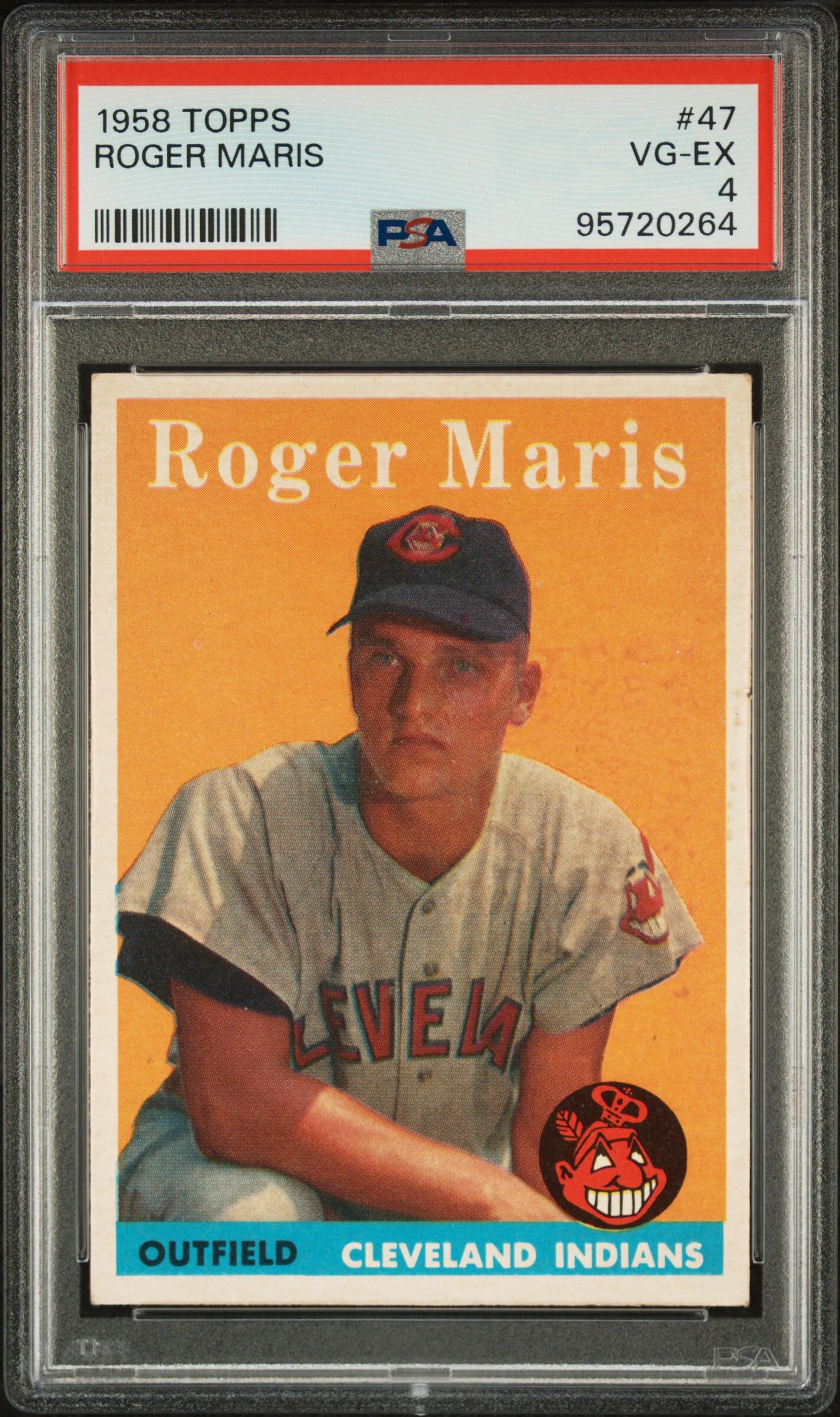 A 1958 Topps Roger Maris Rookie Baseball Card No. 47 (PSA 4 VG-EX)