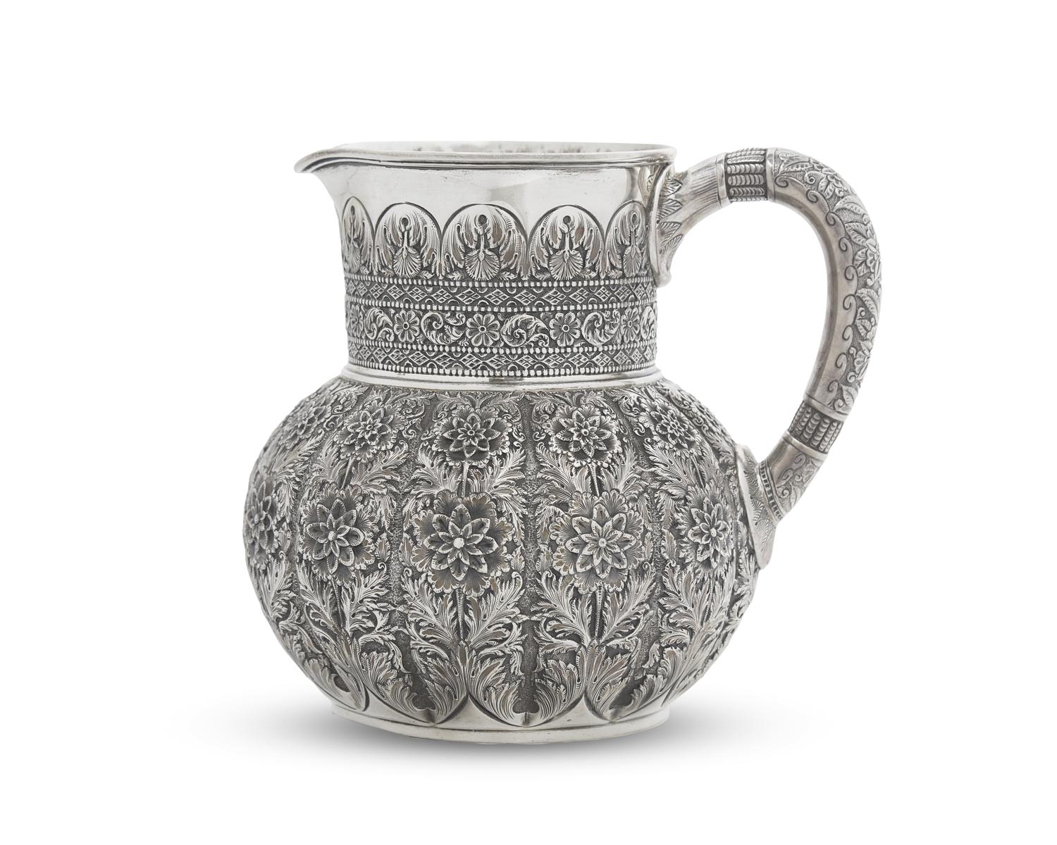 A Sterling Silver Water Pitcher in the Persian Taste, Tiffany & Co., New York, NY, Circa 1880