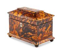 A Regency Tortoise Shell Tea Caddy