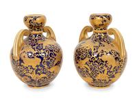 A Pair of Royal Crown Derby Porcelain Vases Retailed by Tiffany and Co.