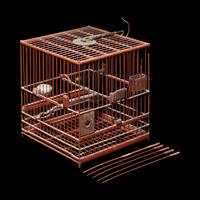 A Finely Made Chinese Bamboo Bird Cage with Bronze and Inlaid Fittings — 竹鳥籠