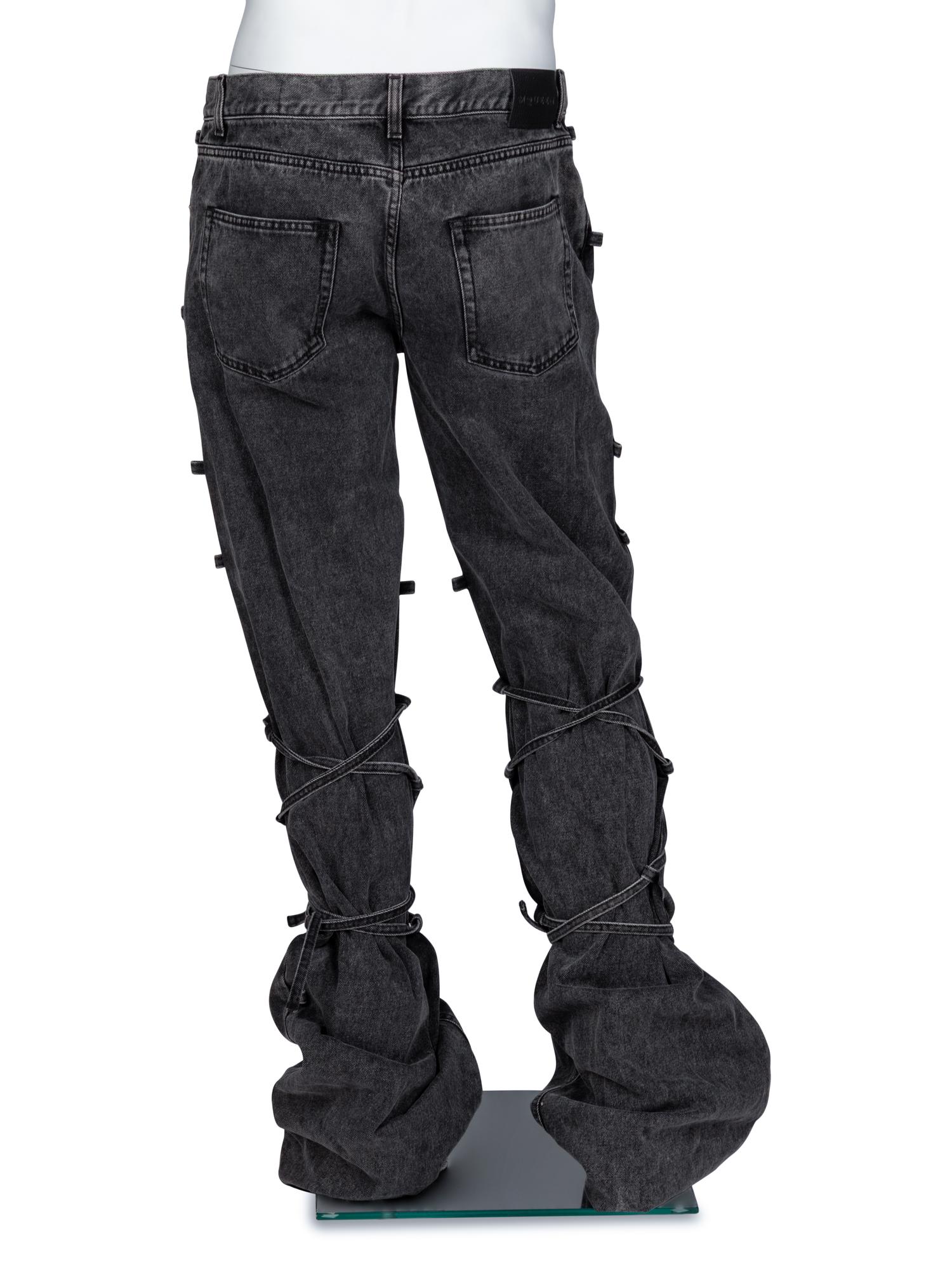 McQueen, Grey Denim Bondage Jeans, 2024