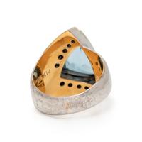 AQUAMARINE AND DIAMOND RING
