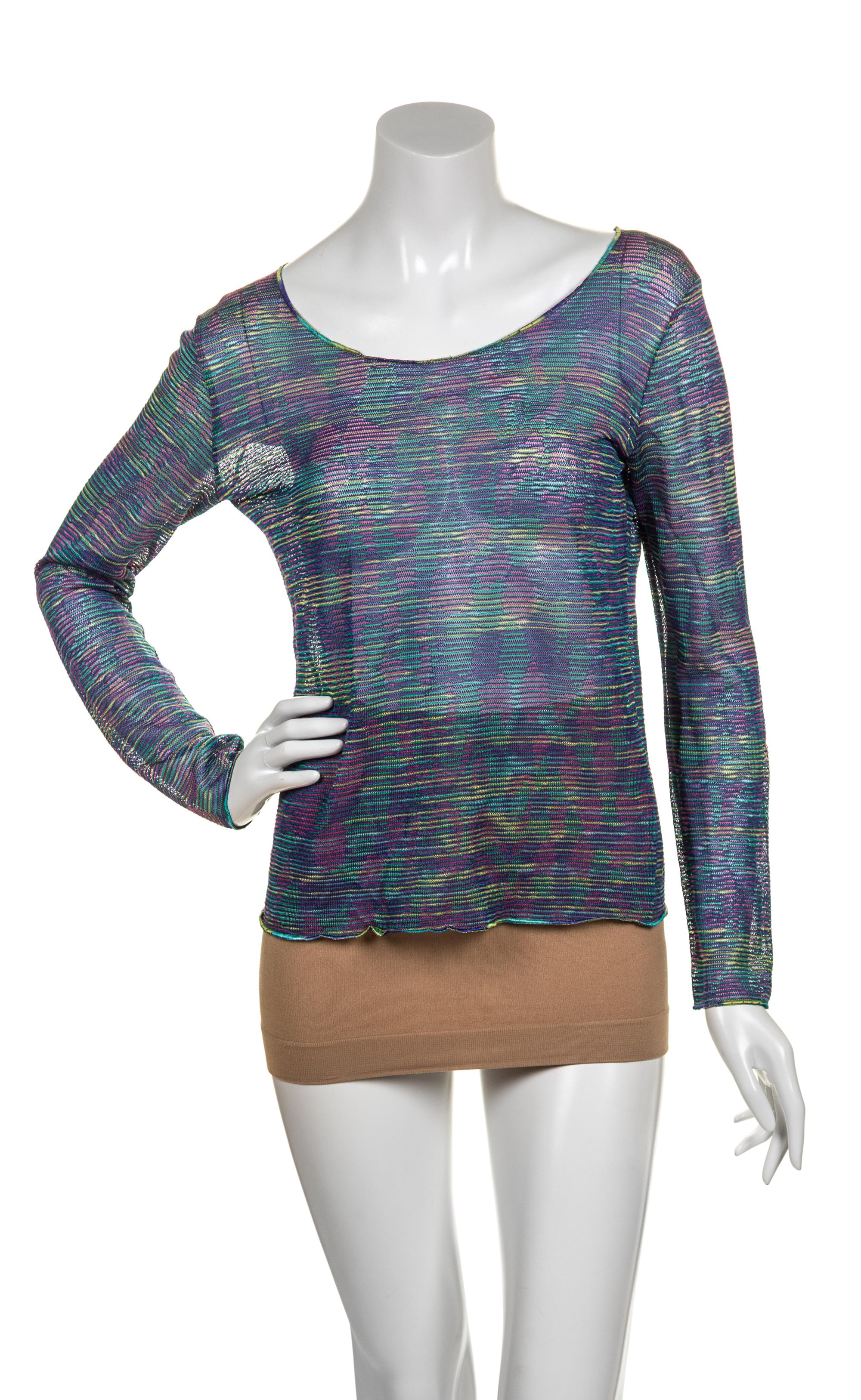 A Missoni Multicolor Striped Knit Top, Size 38.