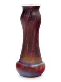 An Art Nouveau Silver-Overlay Glass Vase