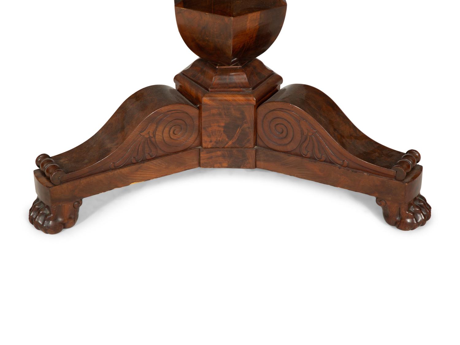 A Restauration Mahogany Marble-Top Center Table