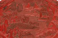 A Chinese Export Carved Red Lacquer Octagonal Box
