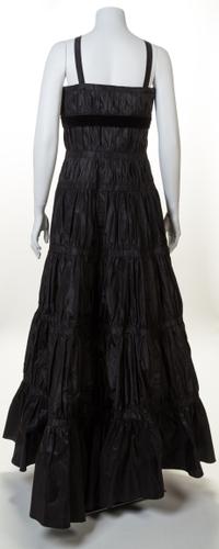 A Valentino Black Taffeta Pleated Halter Gown, Size 10.