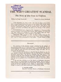 [AFRICAN AMERICANA]. Ephemera associated with WWII-era "Military Jim Crow," comprising: