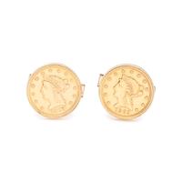 YELLOW GOLD COIN CUFFLINKS
