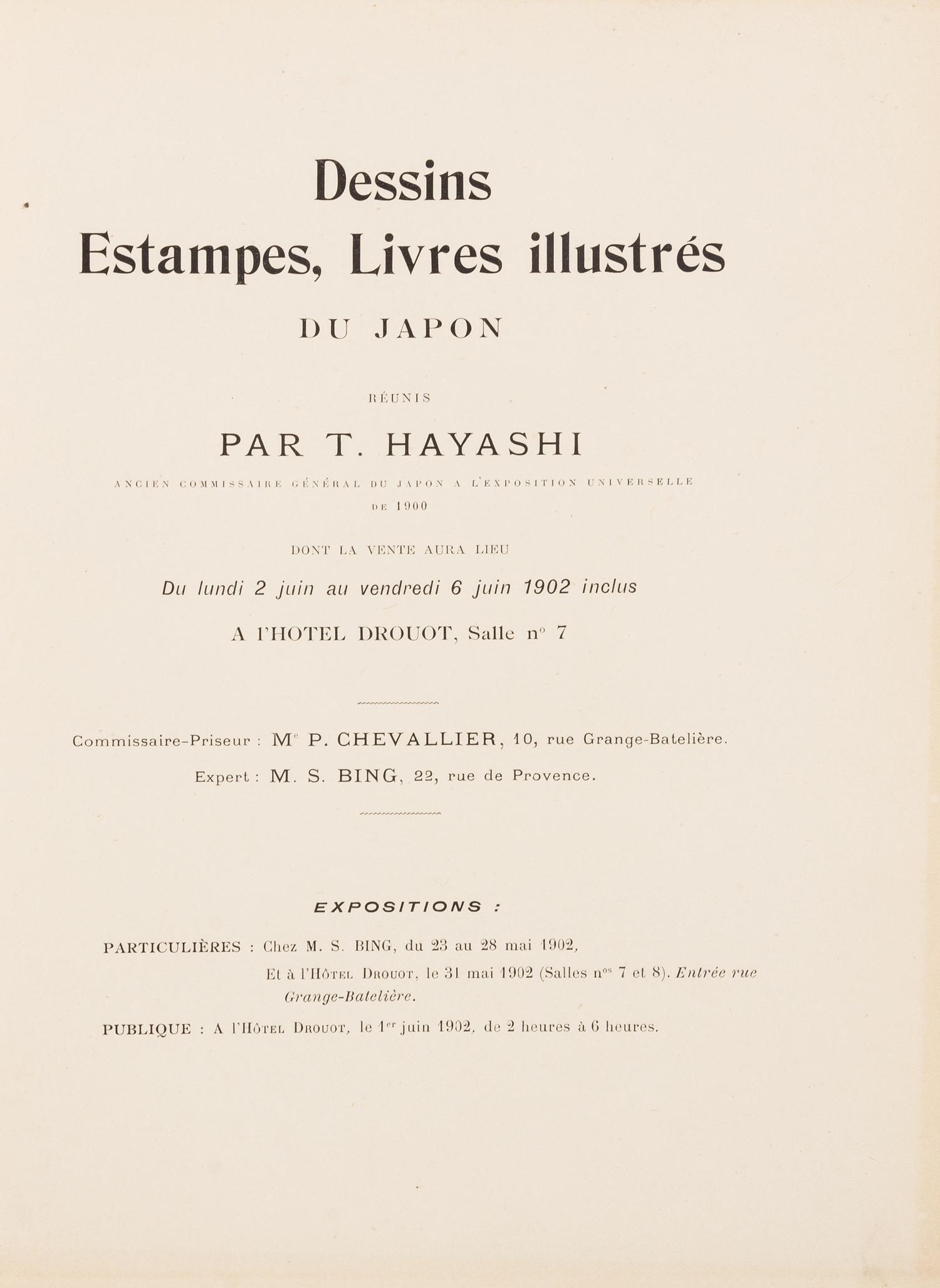 HAYASHI, Tadamasa (1853-1906). Objects d'Art du Japon et de la Chine... Paris: Durand-Ruel, 1902.