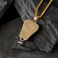 Herbert Taylor (Diné, 1951-1996) — 14K Gold Bisbee Turquoise, and Mediterranean Coral Pendant, with 22K Gold Chain