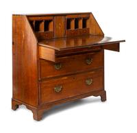 A George III Oak Slant-Front Bureau