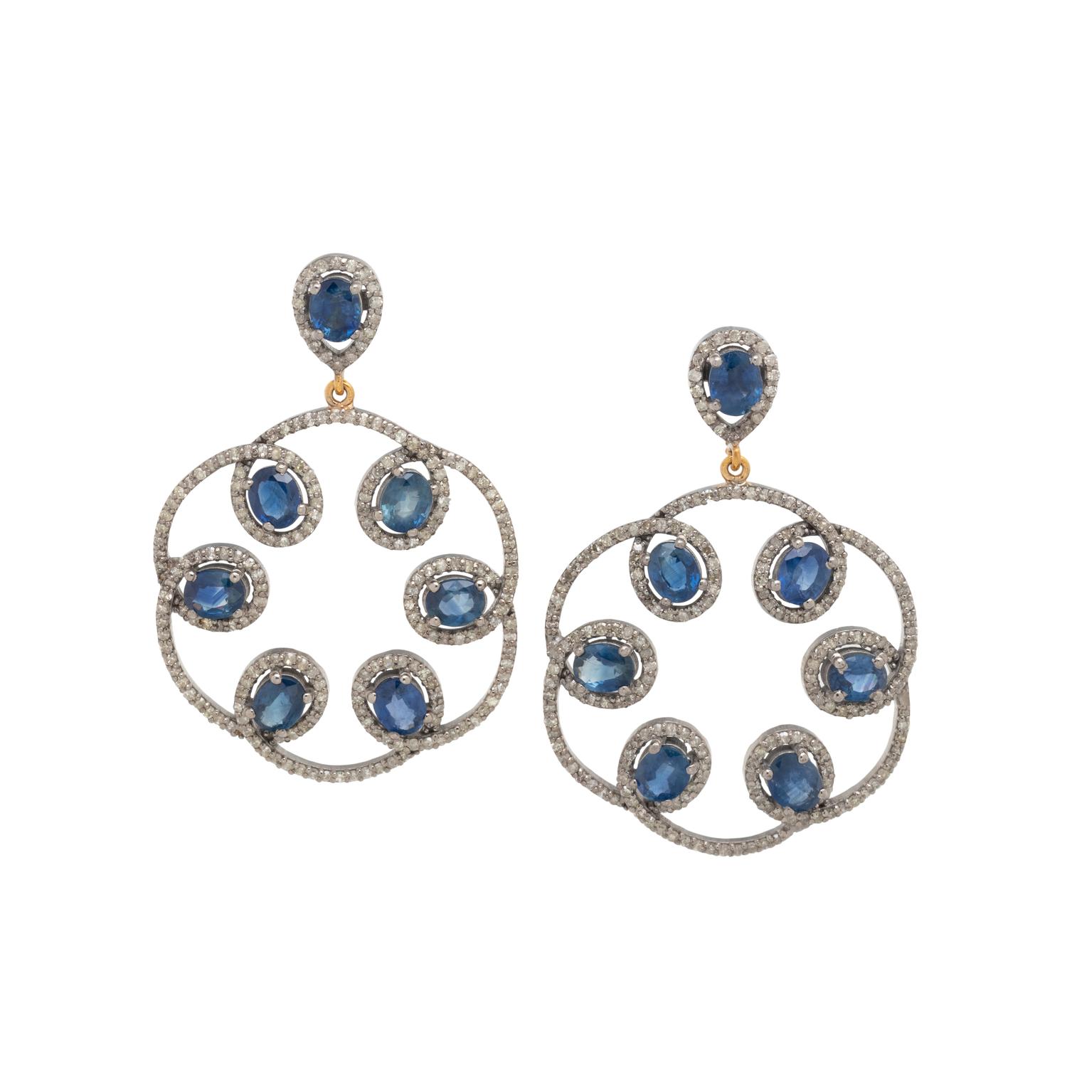 SAPPHIRE AND DIAMOND EARRINGS