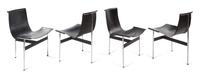 William Katavolos, Ross Littell and Douglas Kelley, LAVERNE INTERNATIONAL, c. 1952, a set of four T-Chairs, model no. LAT073, from the
