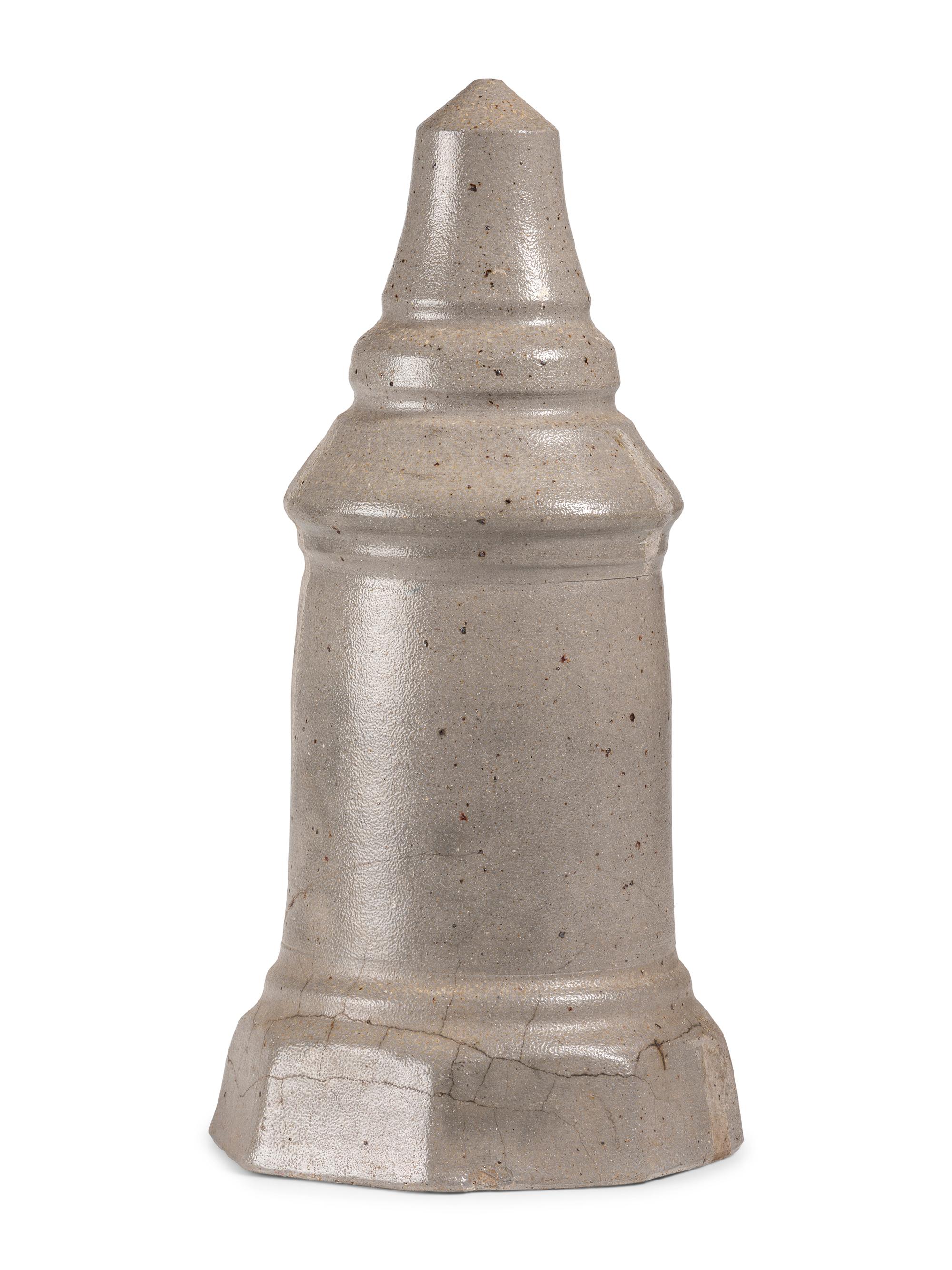 A Cobalt Decorated Stoneware Grave Marker