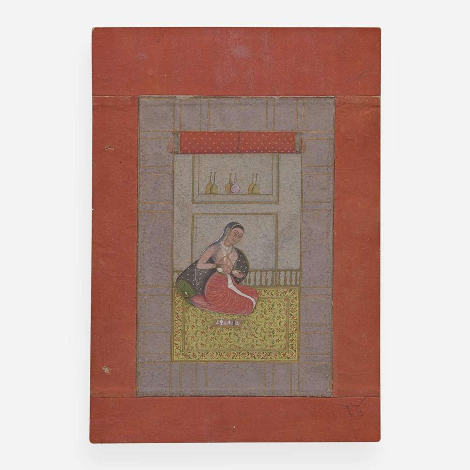 Three Indian Miniatures Depicting Women, 18th/19th Century 印度細密画三幅