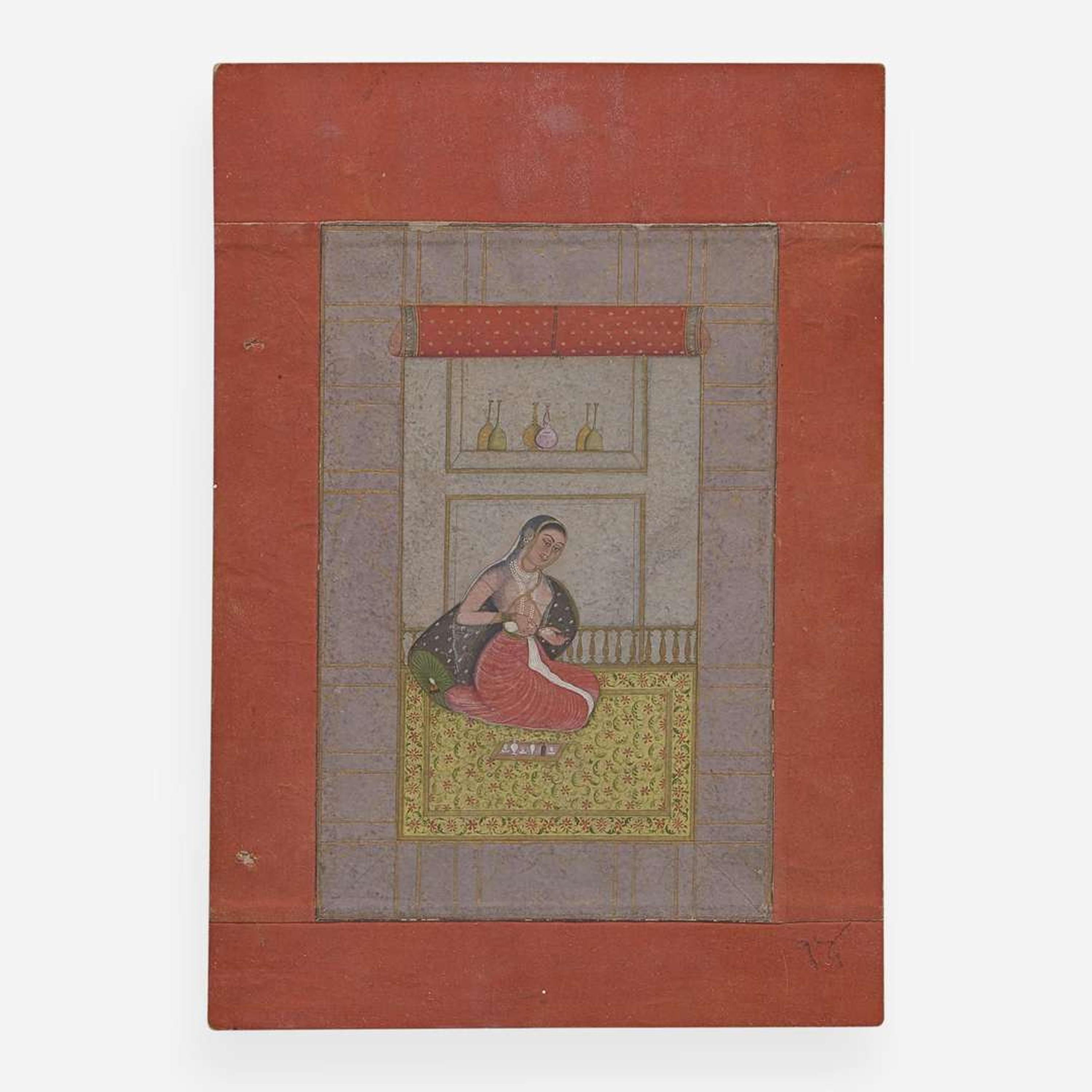 Three Indian Miniatures Depicting Women, 18th/19th Century 印度細密画三幅