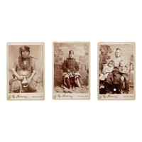 Avery, J.C. A group of 3 cabinet cards of Plains Indians, incl. Cho-Sha-Wat-Sah, Sioux Medicine Man.