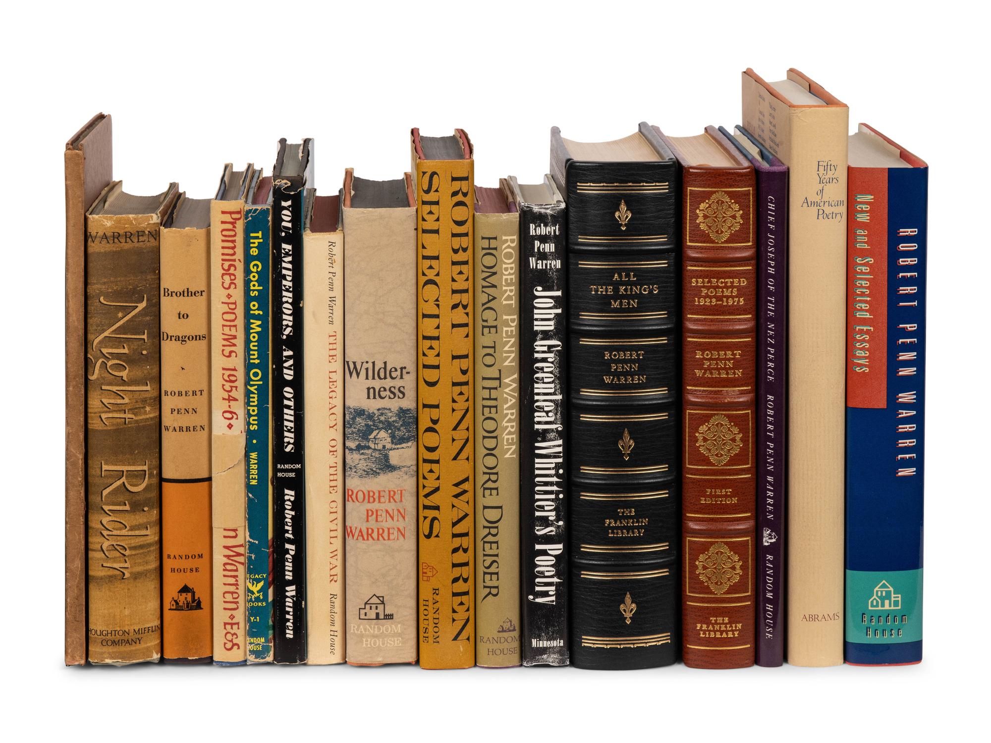 WARREN, Robert Penn (1905-1989). A group of 16 works, including: