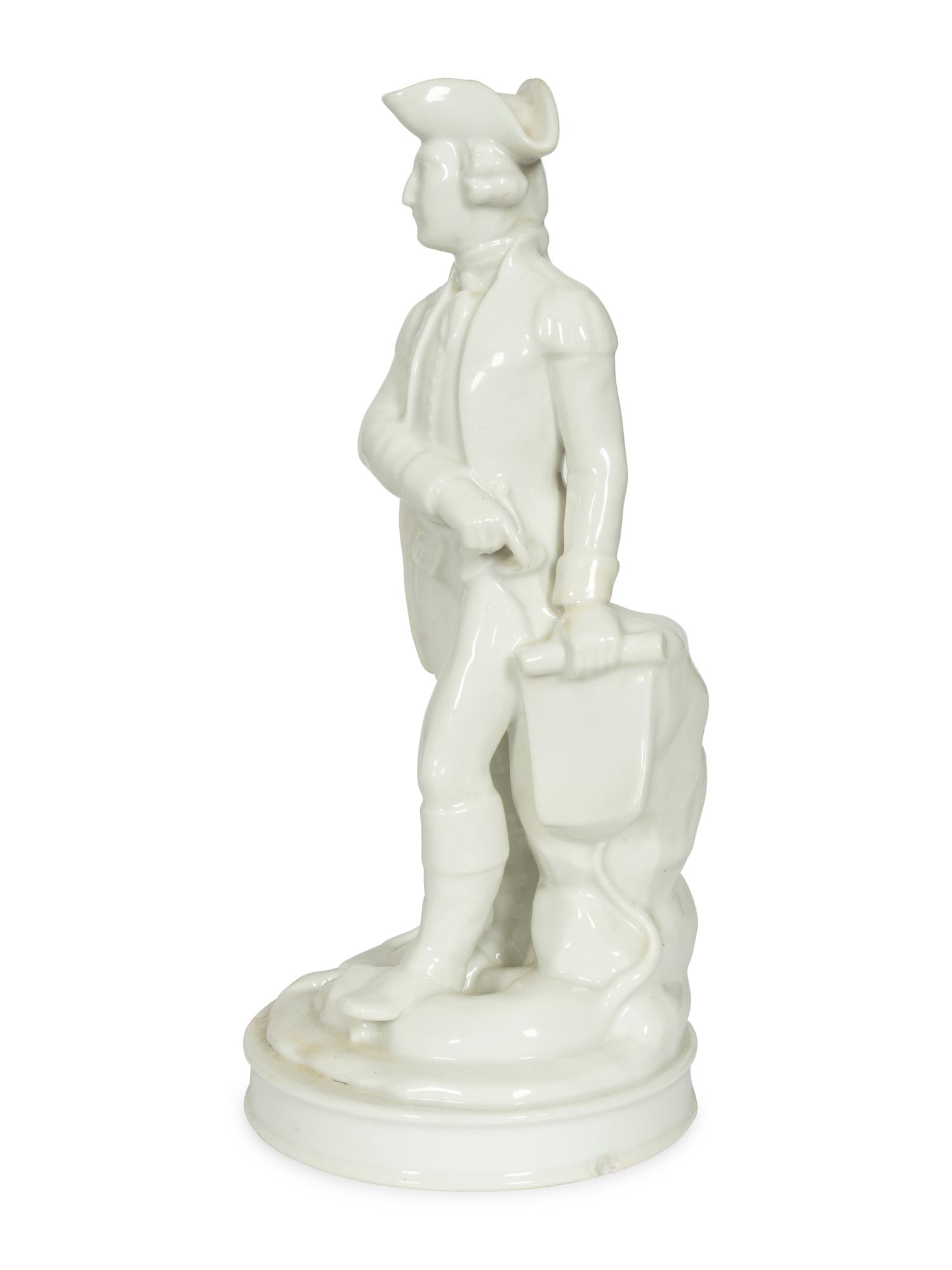 A White-Glazed Porcelain Figural Bottle