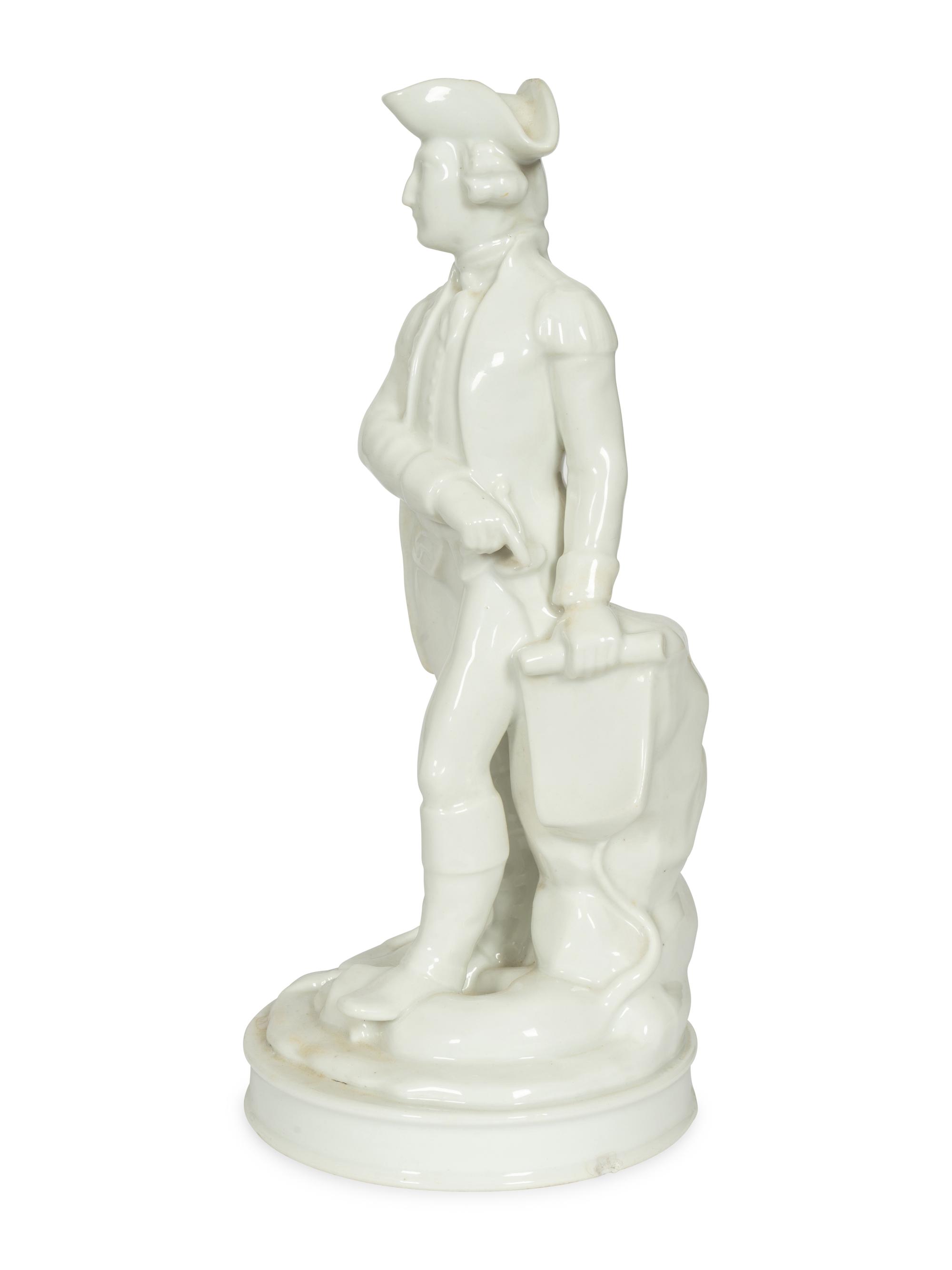 A White-Glazed Porcelain Figural Bottle