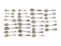 A Collection of Silver Souvenir Spoons