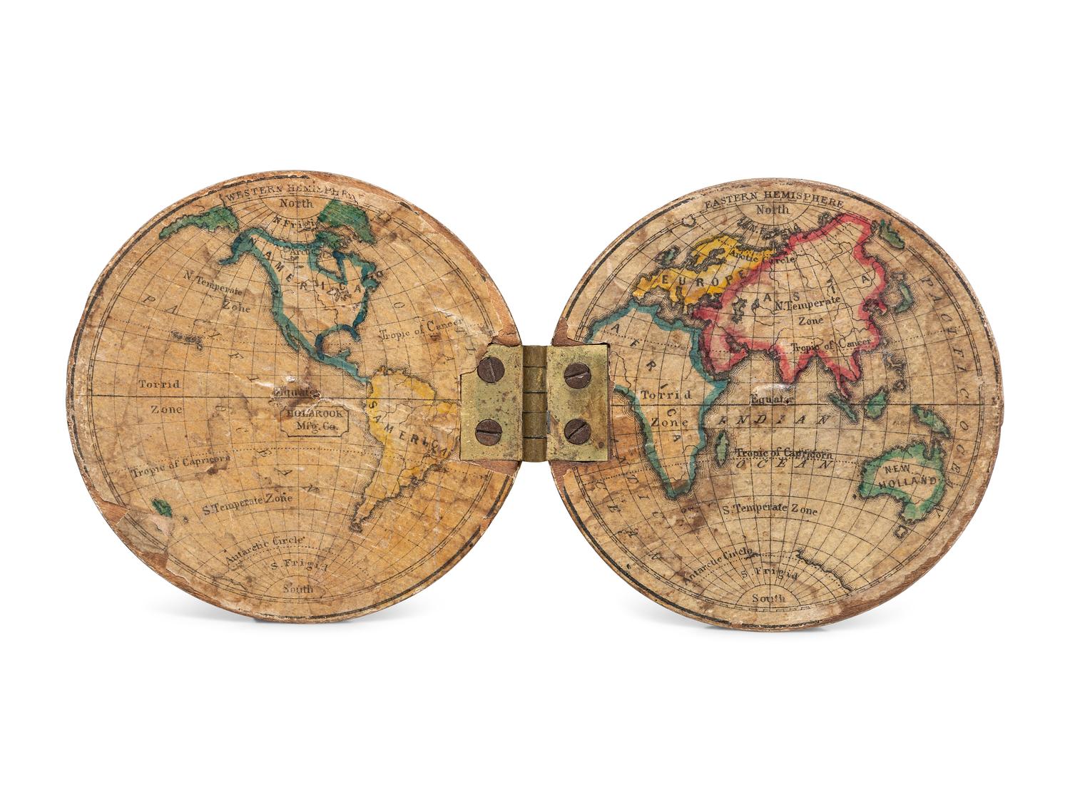A Holbrook's Apparatus Mfg. Co. Pocket Globe