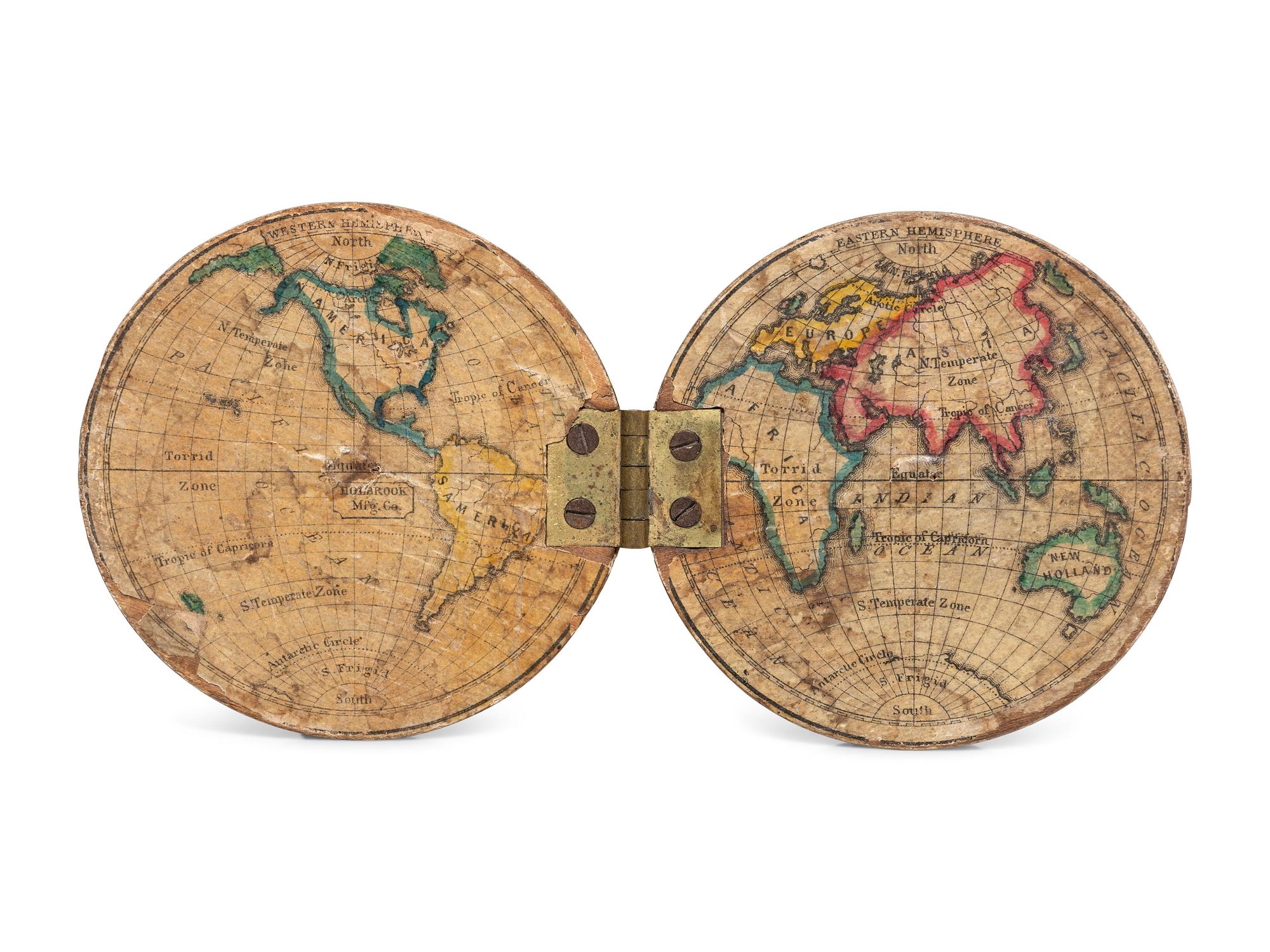 A Holbrook's Apparatus Mfg. Co. Pocket Globe
