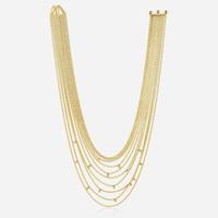 An 18K Yellow Gold and Diamond Bead Link Necklace