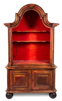 An Italian Painted Step-Back Cabinet Height 122 1/8 inches. — 18TH CENTURY WITH LATER PAINT