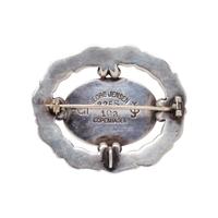 GEORG JENSEN, SILVER AND ROSE QUARTZ PENDANT/BROOCH