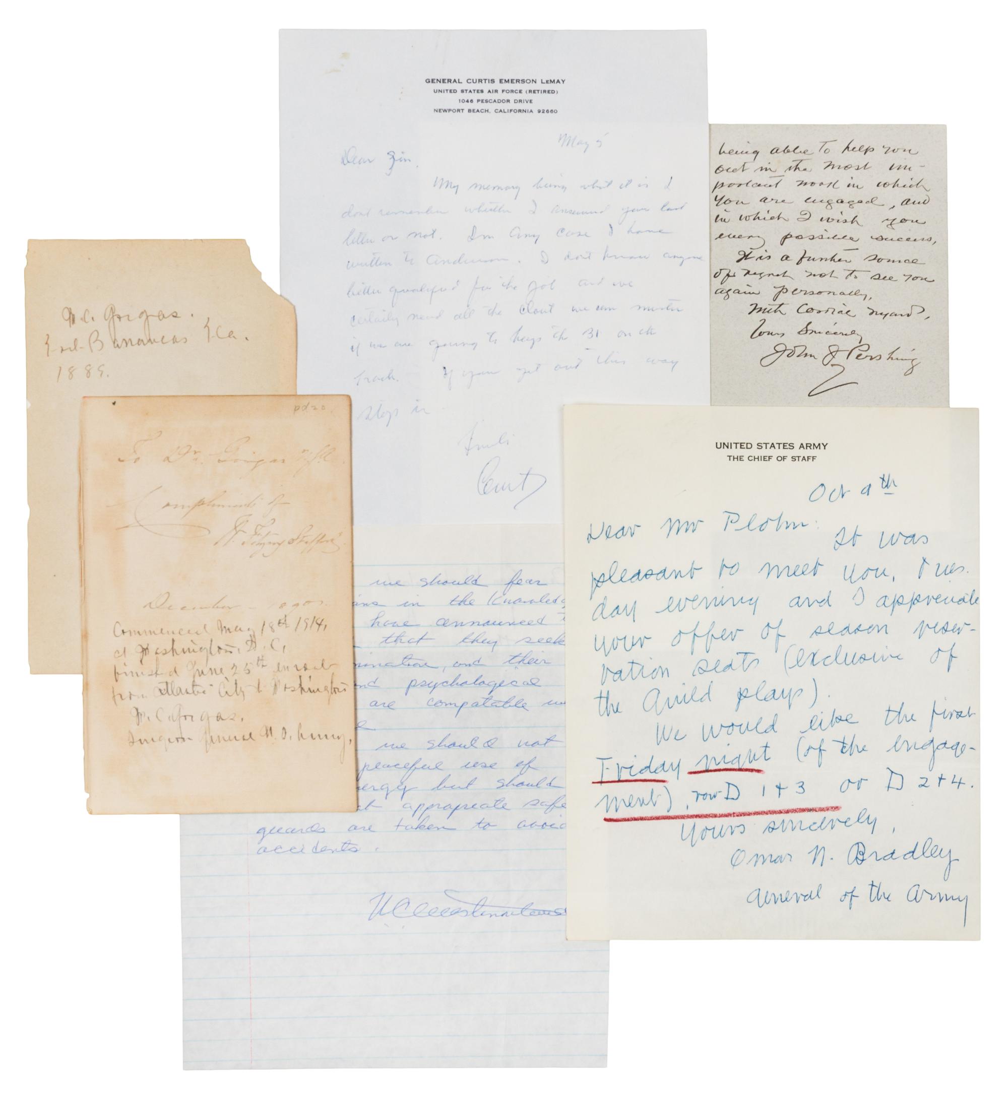 [AMERICAN MILITARY]. A group of 5 manuscripts pertaining to American military.
