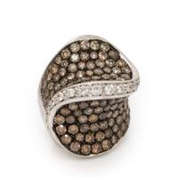 Diamond, Colored Diamond, and White Gold Ring