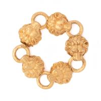 YELLOW GOLD LION HEAD BRACELET