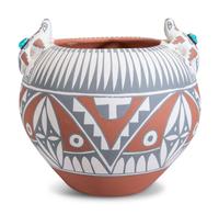 Pottery Jar, with Turtles and Turquoise