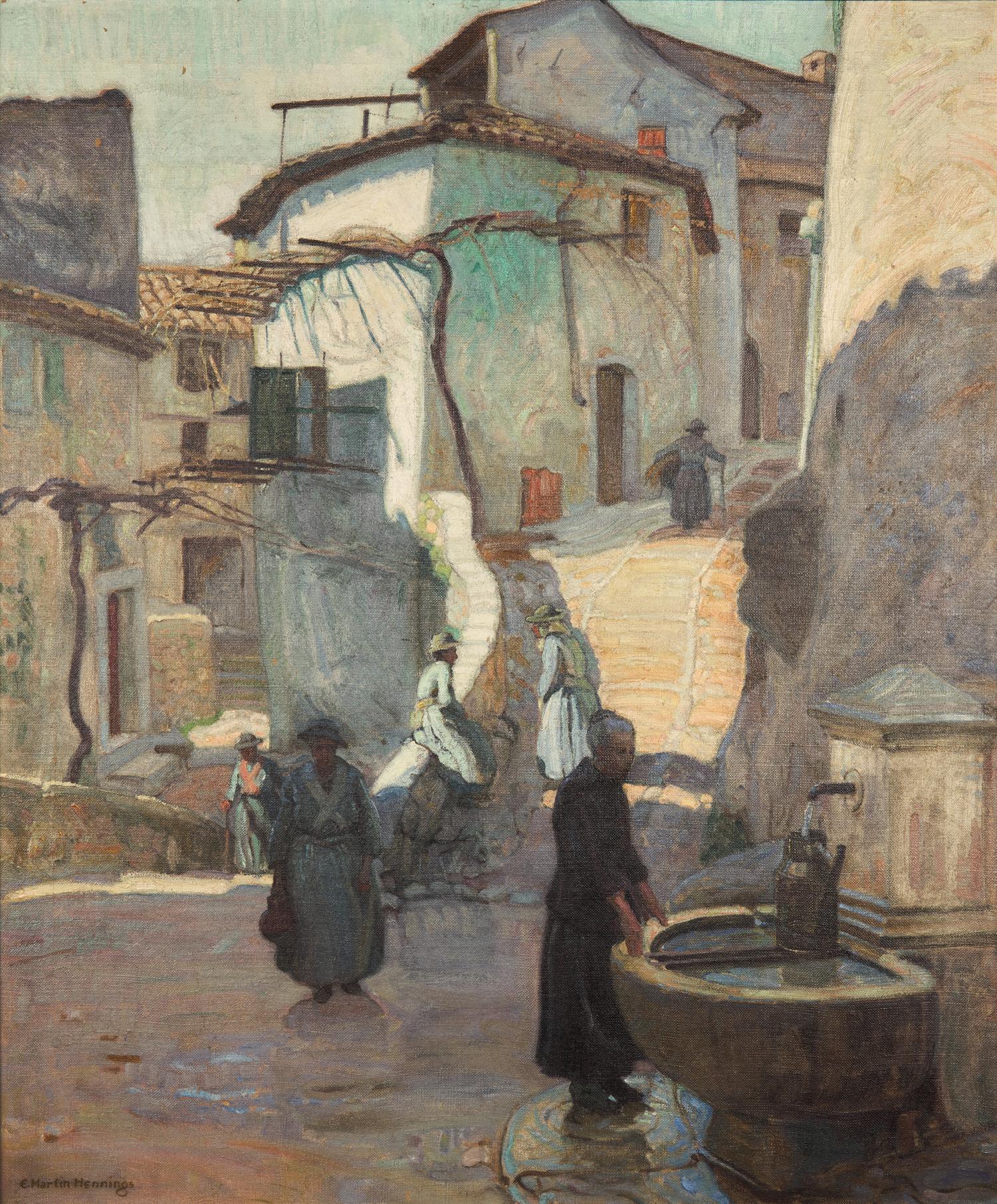 Ernest Martin Hennings (American, 1886-1956) — At the Fountain, Saint-Jeannet, France , c. 1922-23