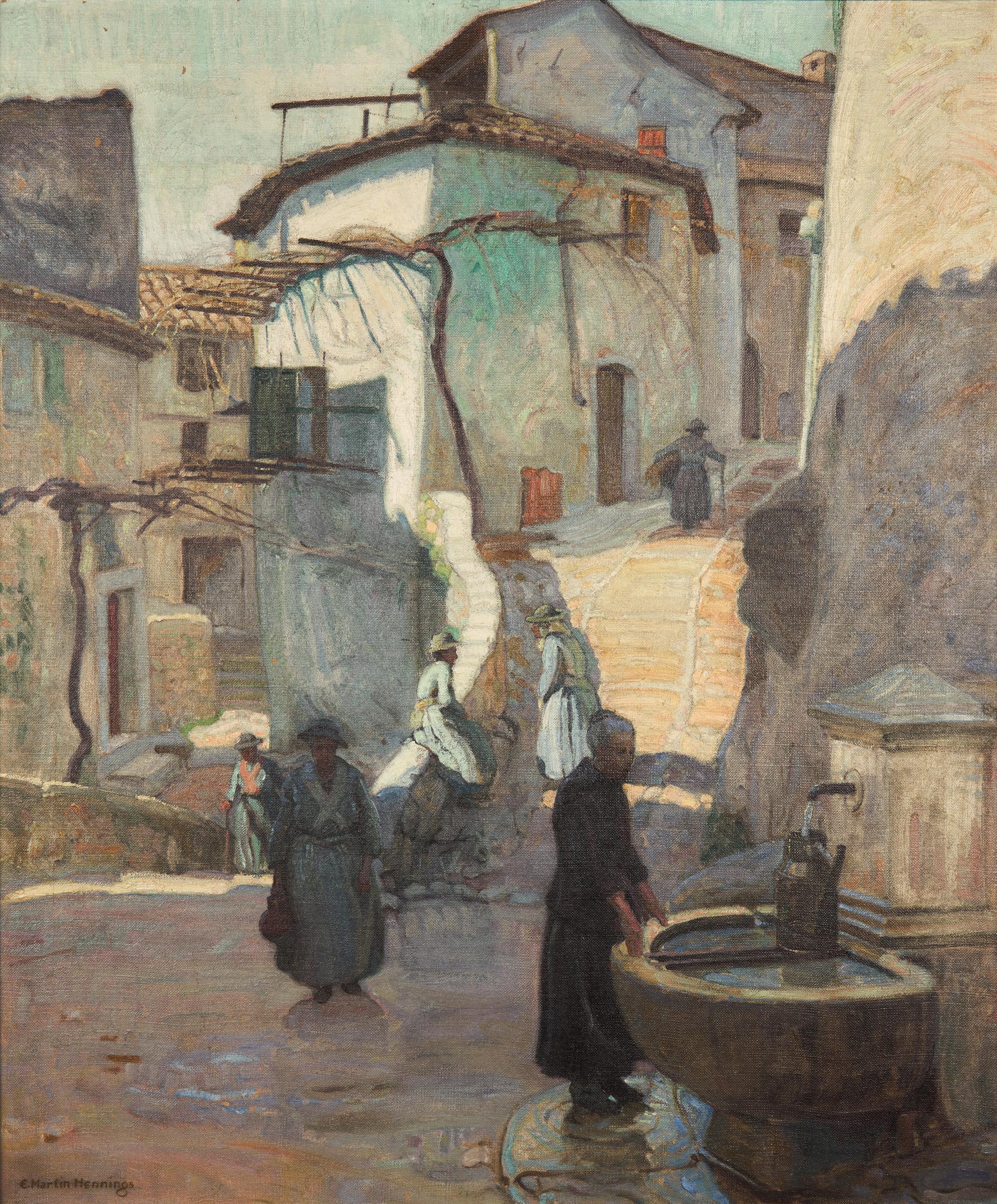 Ernest Martin Hennings (American, 1886-1956) — At the Fountain, Saint-Jeannet, France , c. 1922-23