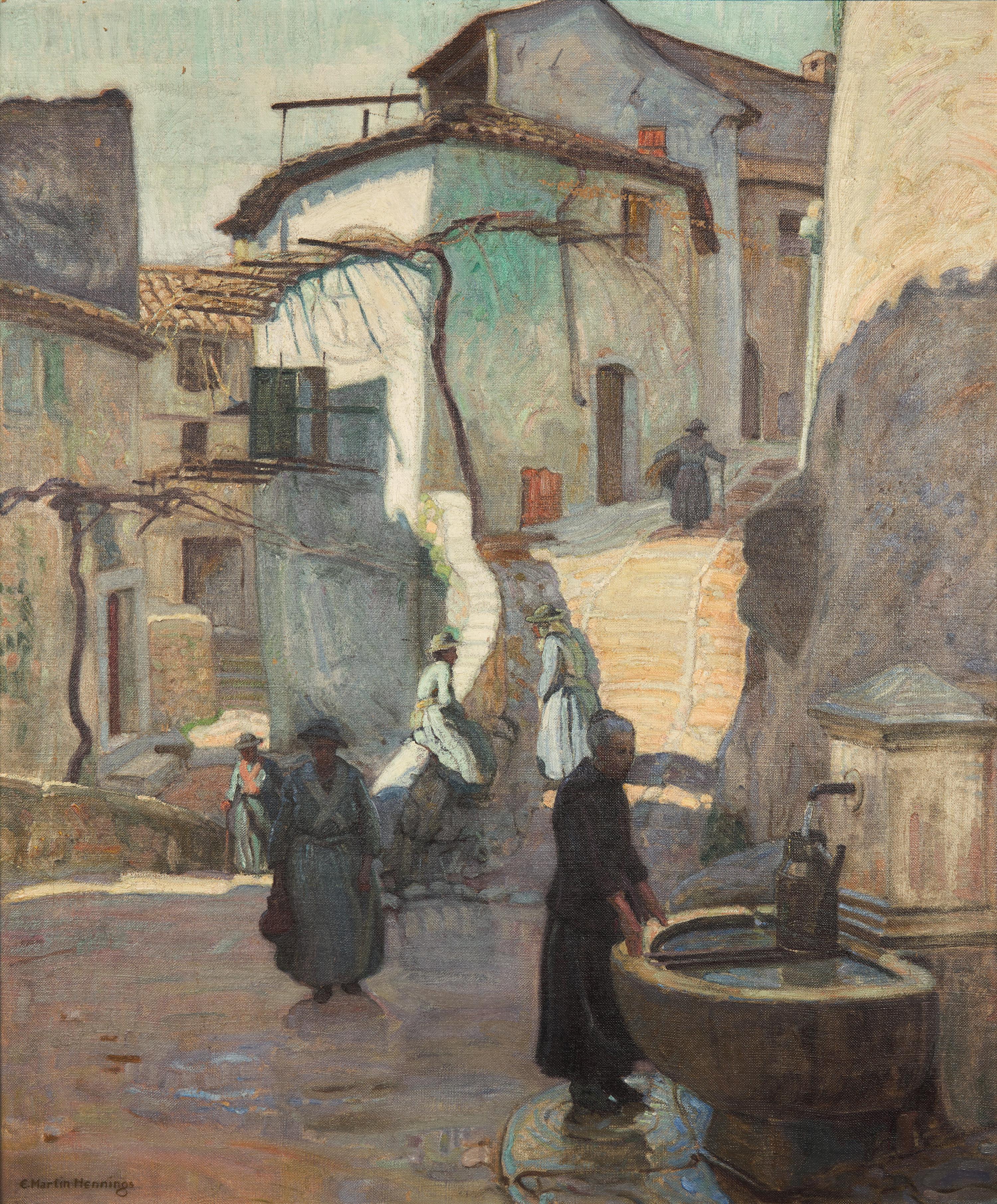 Ernest Martin Hennings (American, 1886-1956) — At the Fountain, Saint-Jeannet, France , c. 1922-23