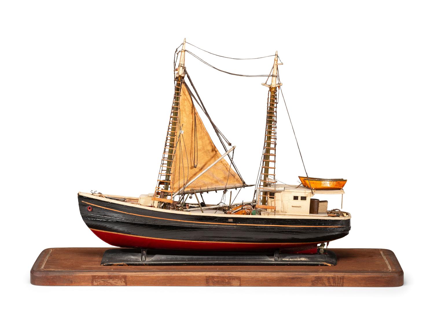 A Carved and Painted Wood Great Lakes Ship Model