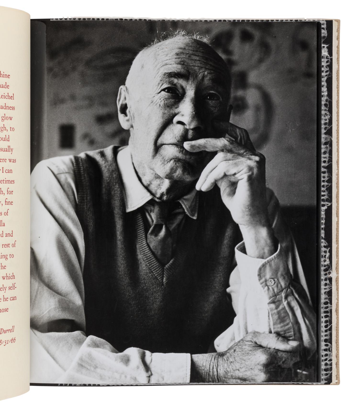 [LOUJON PRESS]. MILLER, Henry (1891-1980). Order and Chaos chez Hans Reichel . Karl Shapiro, foreword. Larence Durrell, introduction. [Tucson, AZ]: Loujon Press of New Orleans, 1966.
